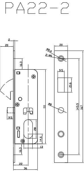 Khẩu độ PA22-1 cho xi lanh khóa